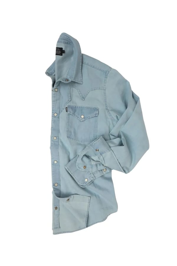 CAMISA JEANS AZUL DELAVÊ WEST