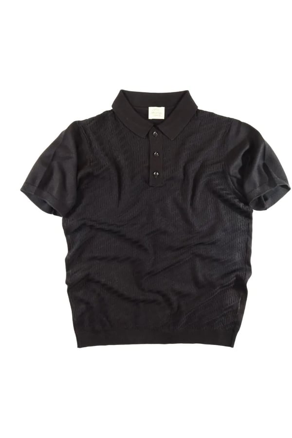 CAMISETA POLO TRICOT PRETO