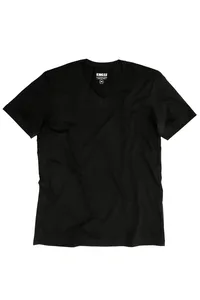CAMISETA PRETA LISA GOLA V PIMA PLAN