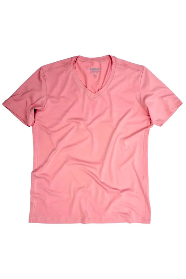 CAMISETA ROSA LISA GOLA V PIMA PLAN