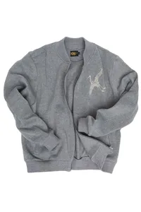 JAQUETA MOLETOM BOMBER GARÇA CINZA