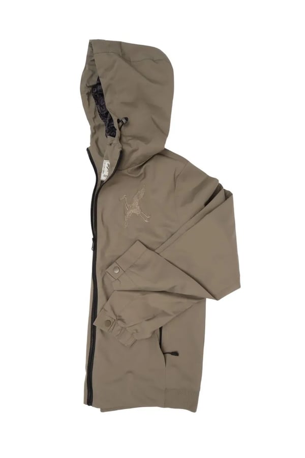 JAQUETA NYLON CAPUZ GARÇA KAKI