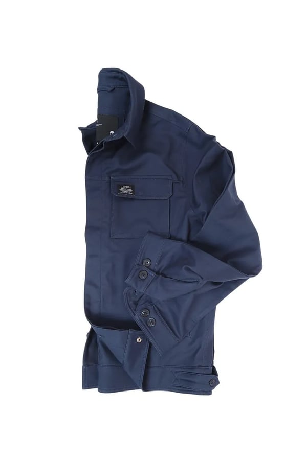 JAQUETA OVERSHIRT DE SARJA MARINHO