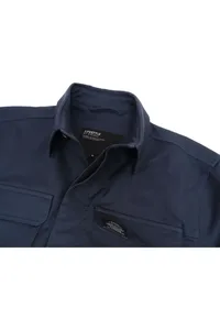 JAQUETA OVERSHIRT DE SARJA MARINHO