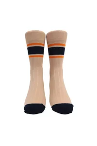 MEIA COM LISTRAS KAKI