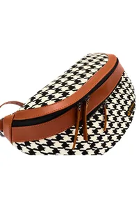 POCHETE VEGANA PIED DE POULE COM CASTOR EM LONA