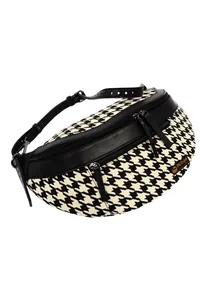 POCHETE VEGANA PIED DE POULE COM PRETO EM LONA