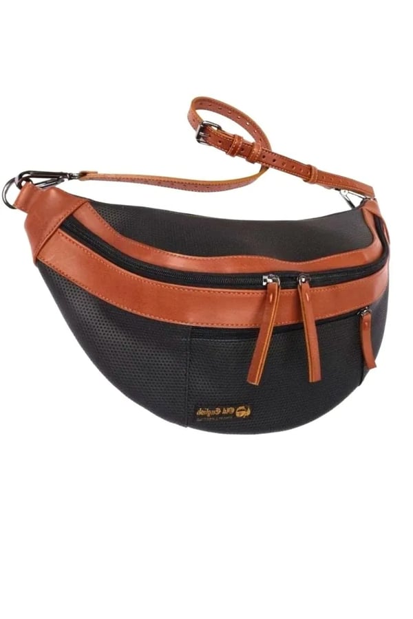POCHETE VEGANA PRETO COM CASTOR FAKE LEATHER