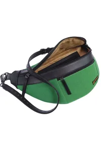 POCHETE VEGANA VERDE COM PRETO EM LONA