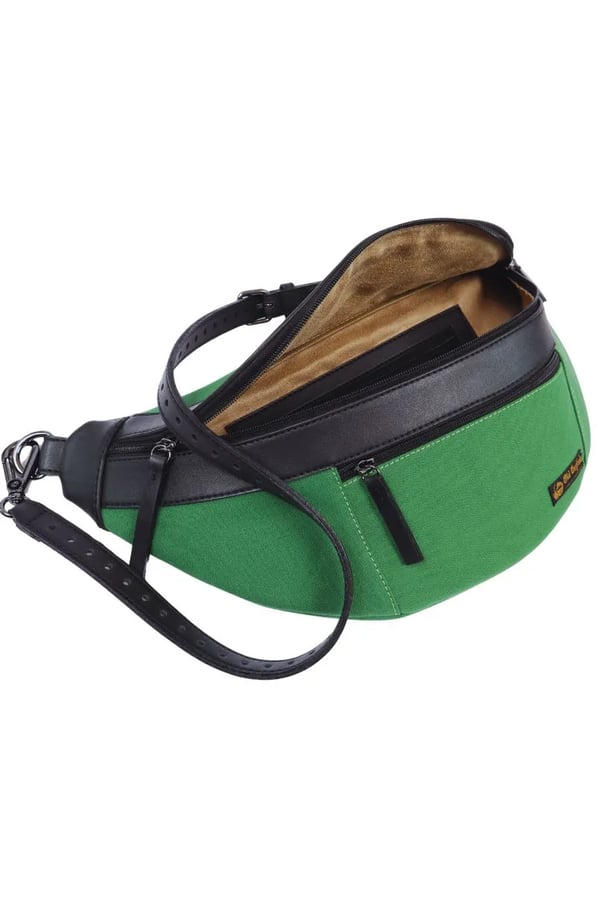 POCHETE VEGANA VERDE COM PRETO EM LONA