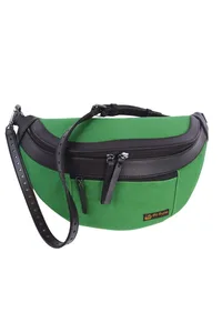 POCHETE VEGANA VERDE COM PRETO EM LONA
