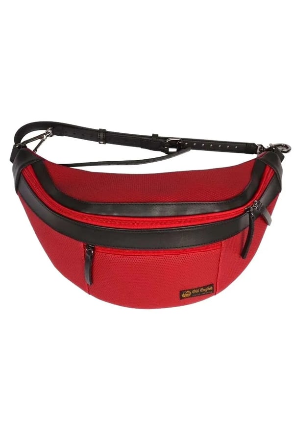 POCHETE VEGANA VERMELHO COM PRETO FAKE LEATHER