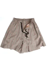 SHORTS EVASÊ VERMELHO XADREZ ALFAIATARIA