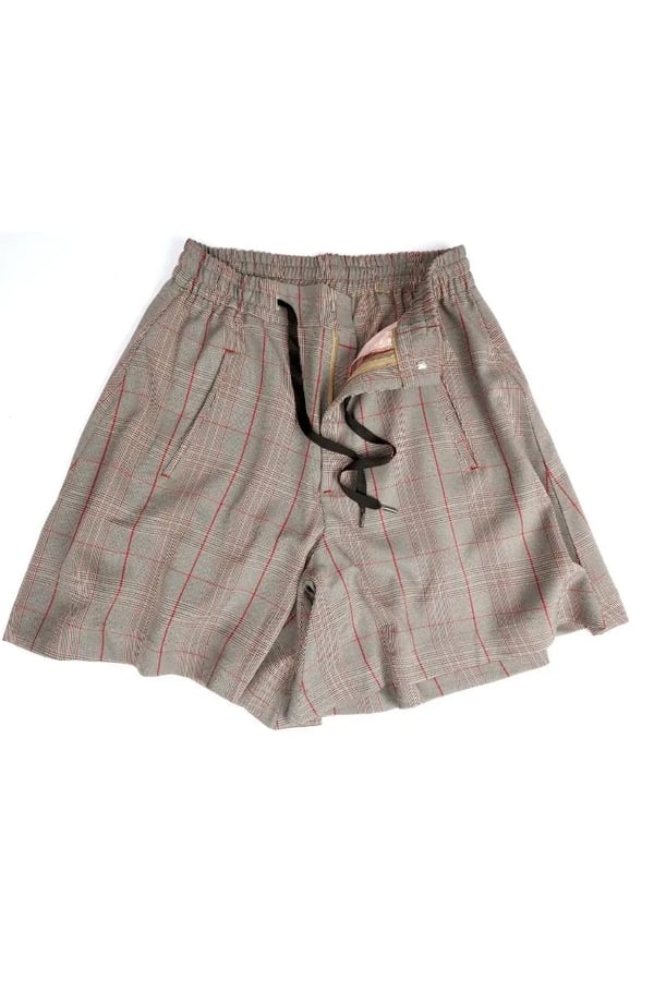SHORTS EVASÊ VERMELHO XADREZ ALFAIATARIA