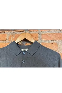 SUETER POLO TRICOT CHEVRON GRAFITE