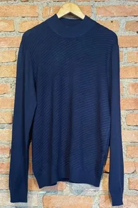 SUETER TRICOT BELT MARINHO