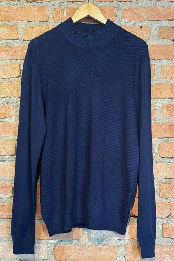 SUETER TRICOT BELT MARINHO