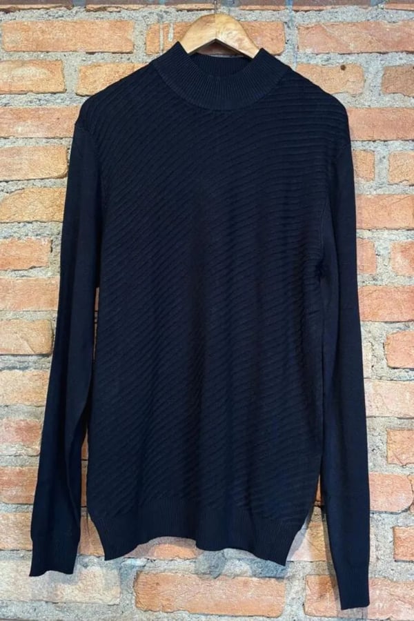 SUETER TRICOT BELT PRETO