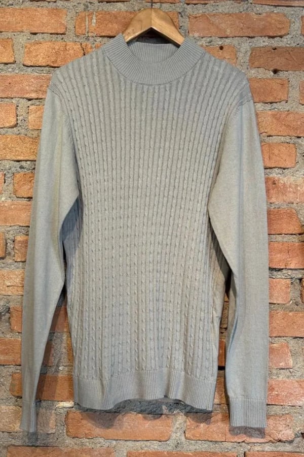 SUETER TRICOT MIL TRANÇAS AREIA