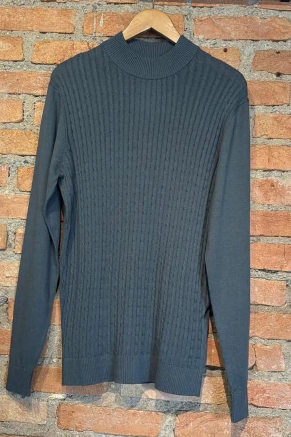 SUETER TRICOT MIL TRANÇAS GRAFITE