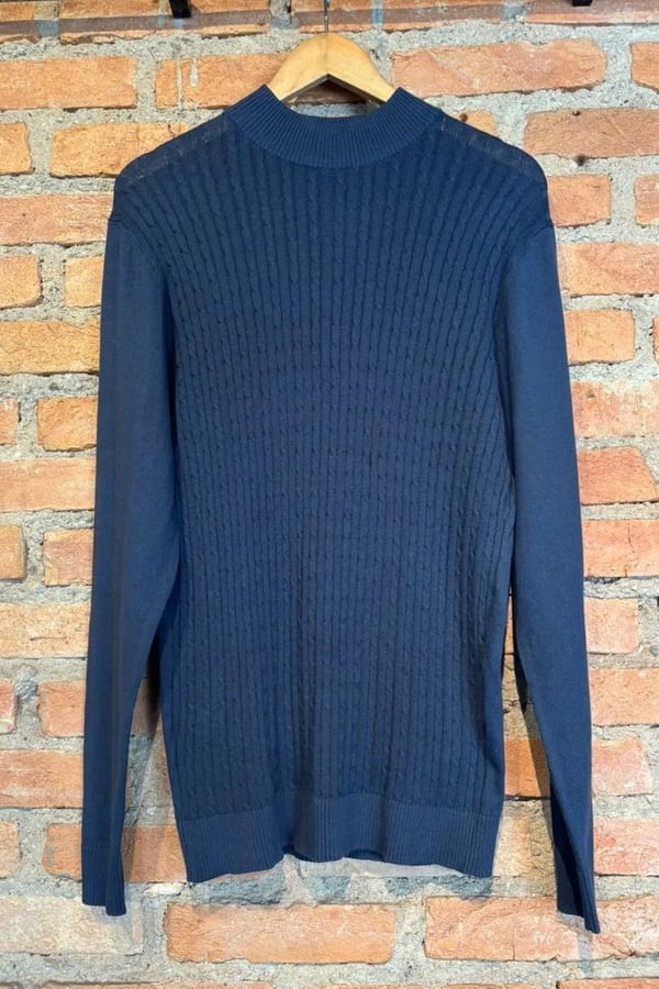 SUETER TRICOT MIL TRANÇAS MARINHO