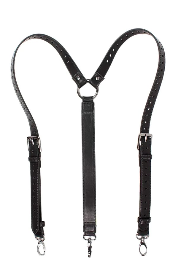 SUSPENSÓRIO FAKE LEATHER PRETO