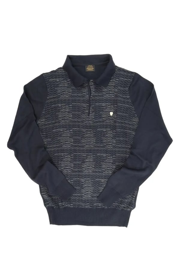 SUETER POLO TRICOT MARINHO