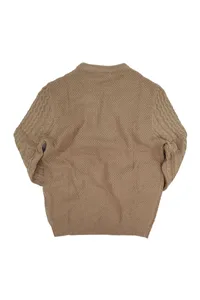 SUETER TRICOT TRANÇA KAKI