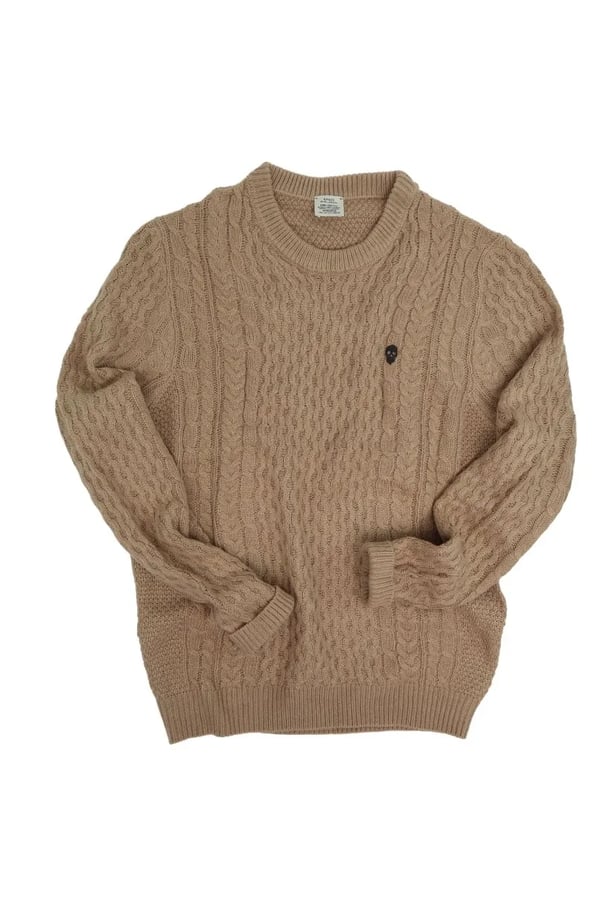 SUETER TRICOT TRANÇA KAKI